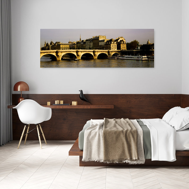 Pont neuf, Paris, France, ville abstraite romantique, art mural, H 20 po x l 60 po