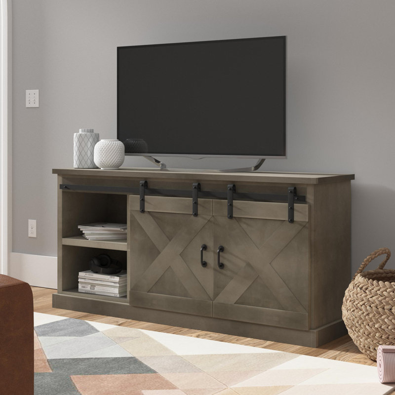 Hungerford Corner TV Stand Tv Console Media Console Tv Cabinet, Light Brown, 31.5" H x 55.5" W x 18.62" D