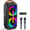 Portable Karaoke Machine with 2 Wireless Microphones, Bluetooth PA Speaker System with Dual 6.5" Speakers, Deep Bass, TWS Stereo Sound for Parties, Birthdays and Outdoor Gatherings
