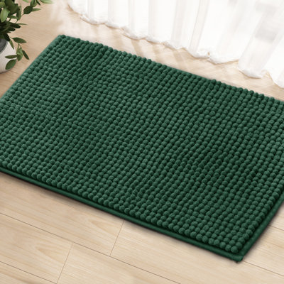 Azriah Luxury Chenille Super Soft Absorbent Microfiber Rectangle Non-Slip Bath Rug