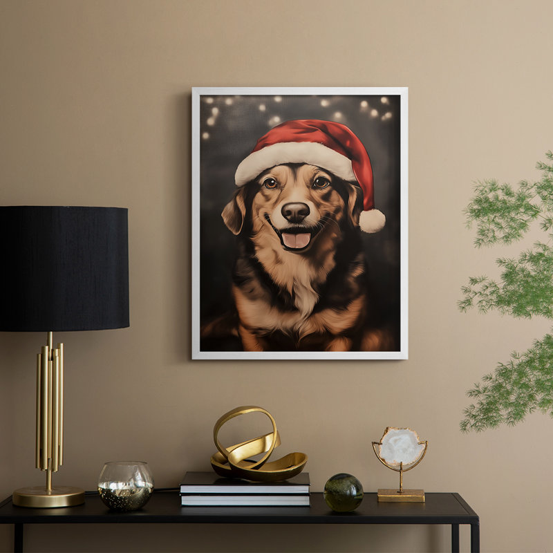 «Christmas Holiday Art», série 2-CCLV III, reproduction encadrée - bois massif, H 21 po x l 17 po, Blanc