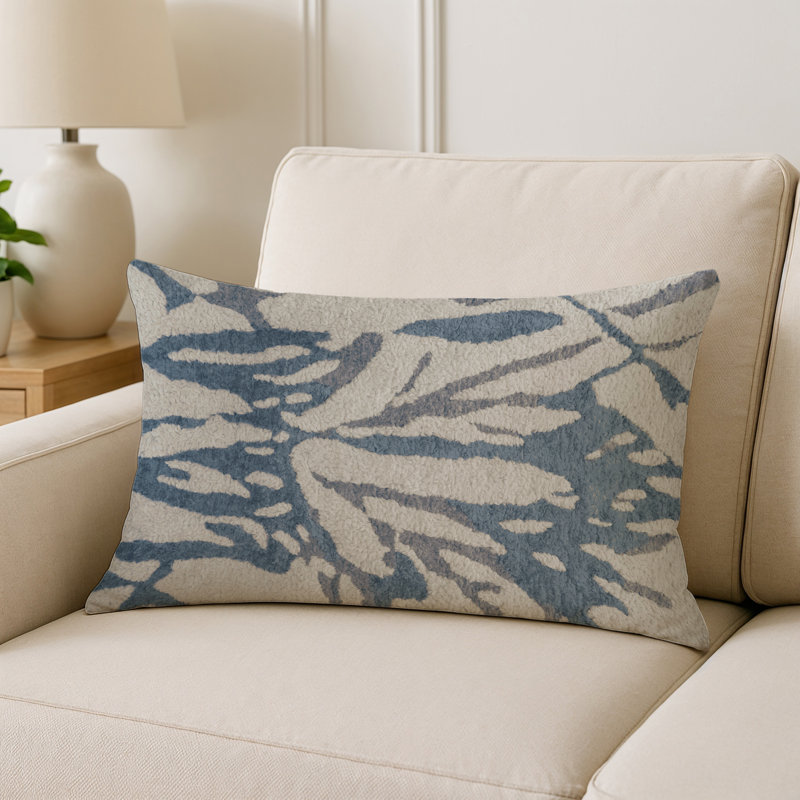 Coussin décoratif intérieur et extérieur Modern, Gris abstrait 35, Rectangle H 20 po x l 14 po