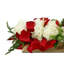 Hydrangea Holiday Arrangement With Bows In A Wood Planter