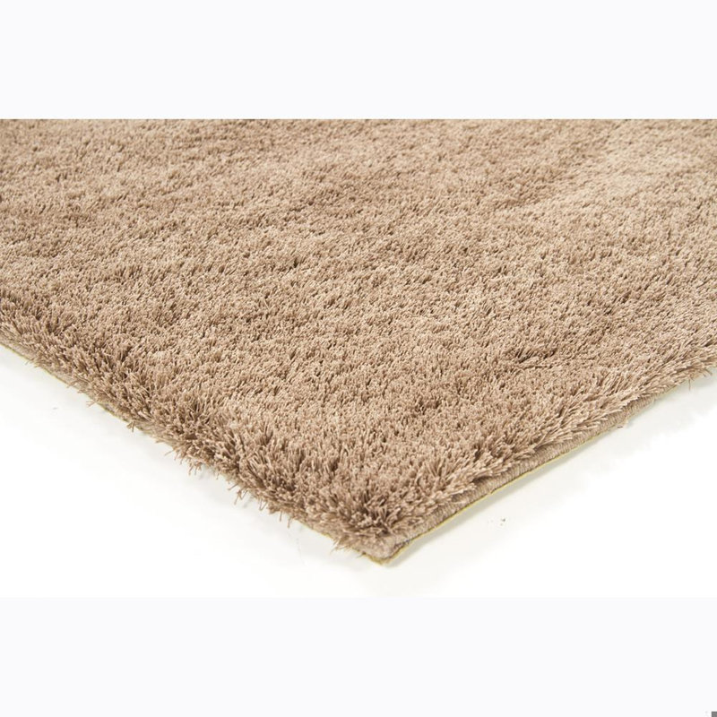 Johnny Authentic Hand-Woven Handmade High Pile Modern Polyester Area Rug, Rectangle 5' x 7'6", Walnut Brown