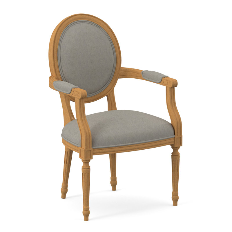 Chaise avec accoudoirs en tissu Dauphin, Ambre, Lin Libby
