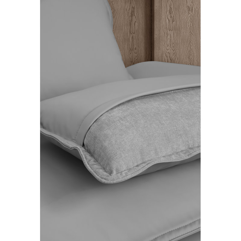 Aidanlee - 141" Leather Sofa, Grey