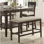 Mobilier de salle à manger rembourré en tissu brun foncé à hauteur de comptoir 1 pièce