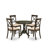 3 Piece Dining Table Set for Small Spaces Contains a Round Dining Room Table with Pedestal and 2 Linen Fabric Chairs, Cappuccino-487529006-487529005