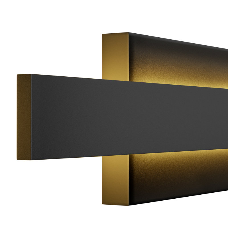 Applique murale d'extérieur à DEL en aluminium noir Mosra, H 30,7 po x l 5,5 po x P 3,8 po
