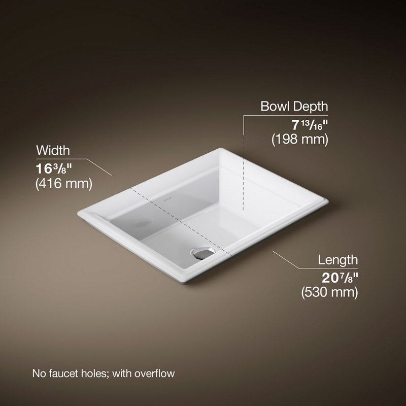 Artifacts 21 In. Rectangular Drop-In Bathroom Sink
