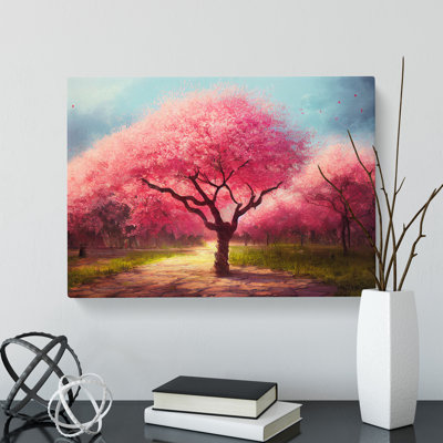 Bewitching Cherry Blossom Trees - Wrapped Canvas