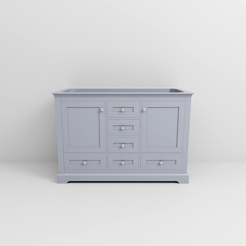 Meuble-lavabo double l 48 po x P 22 po Dukes, Gris foncé