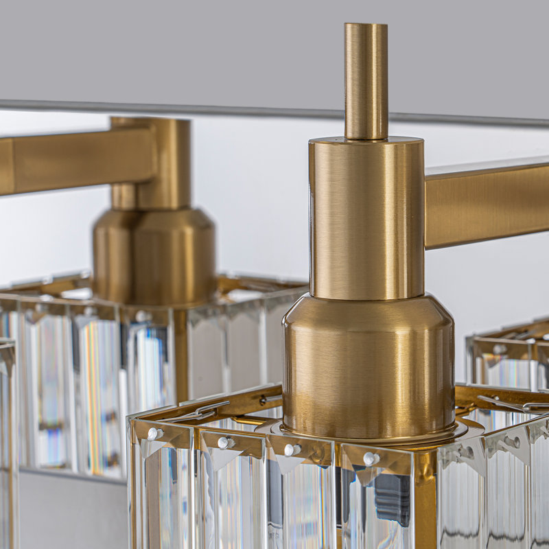 Éclairage pour meuble-lavabo à intensité variable Taevion, 5 lumières, Chrome / or