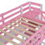 Lit superposé Twintwin - rose, avec 2 tiroirs, 3 tablettes et une glissoire, cadre, pouvant accueillir plus de 6 personnes, créant un espace personnel dans la chambre à coucher