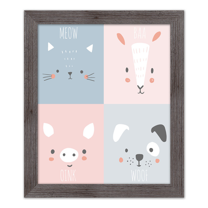 Farm Noise, art encadré, H 24 po x l 20 po x P 0,75 po, Cadre gris