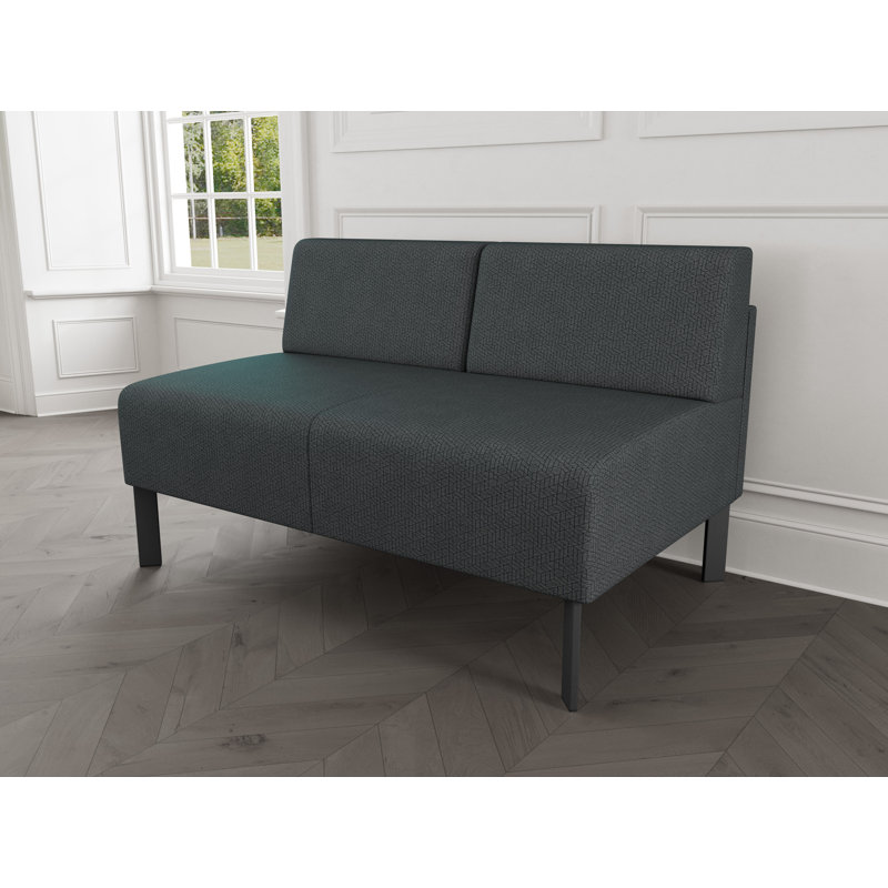Causeuse sans accoudoirs Luxe Lounge, Acier gris anthracite, Plot Line neutre