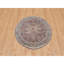 Tapis oriental rond en laine noué à la main 5 pi x 5 pi rouge grenat Heriz 5A x 2 pi