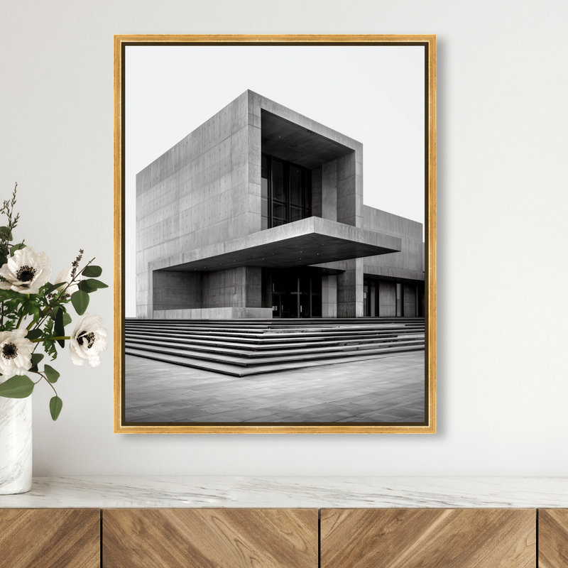Structural Solitude Architecture Canvas Print by Oliver Gal, Black Frame, 16 x 20, 21"H x 25"W, Gold Floater Frame