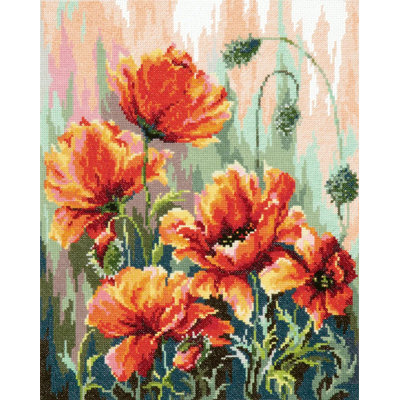 Magic Needle Counted Cross-Stitch Kit Poppies in the Morning Light 40-72