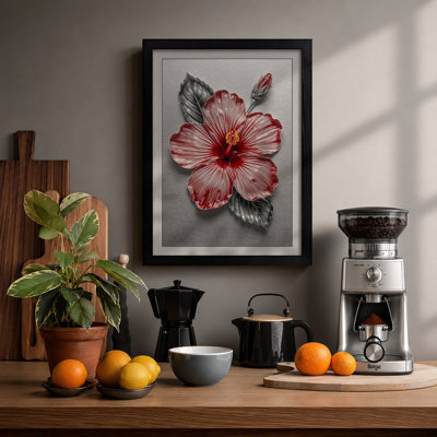 Hibiscus in Bloom Botanical - Framed Print