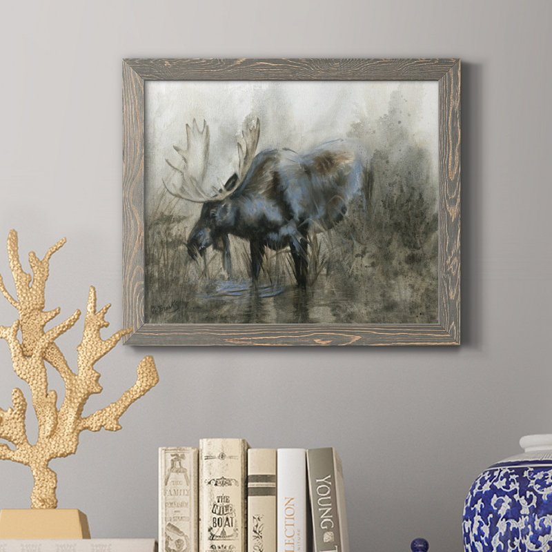 Élan majestueux - reproduction d'art sur toile, H 24 po x l 18 po x P 1,5 po, Gris
