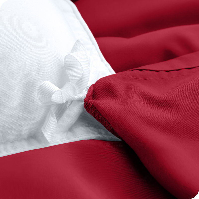 Premium Modern & Contemporary Polyester Duvet Cover & Insert, Full/Queen Comforter + 3 Additional Pieces, Red
