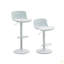 Ensemble de 2 tabourets de bar - tabourets de bar modernes en cuir de polyuréthane à hauteur de comptoir avec dossier, îlots de cuisine pivotants à hauteur réglable, sans accoudoirs, grande base-734939905