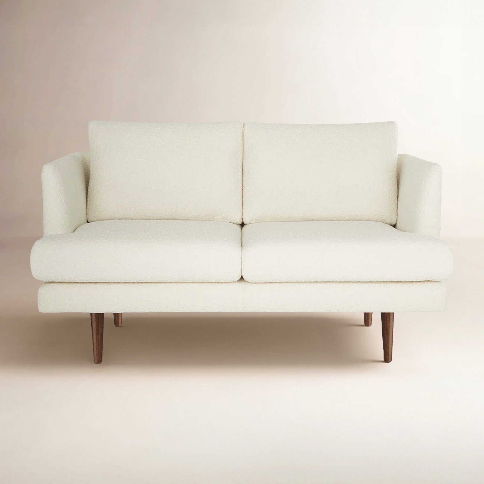 Miller 55" Upholstered Loveseat, Cream Boucle