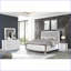 Marble-Inspired LED Nightstand with 2 Drawers &amp; Metallic Trim