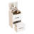 Small Make Up Vanity With Cushioned Seat And Glass Desktop, White Bedroom Dressing Table, Functional Beauty Desk Versatile Mirror Drawer Storage, Furniture, Multi-Functional