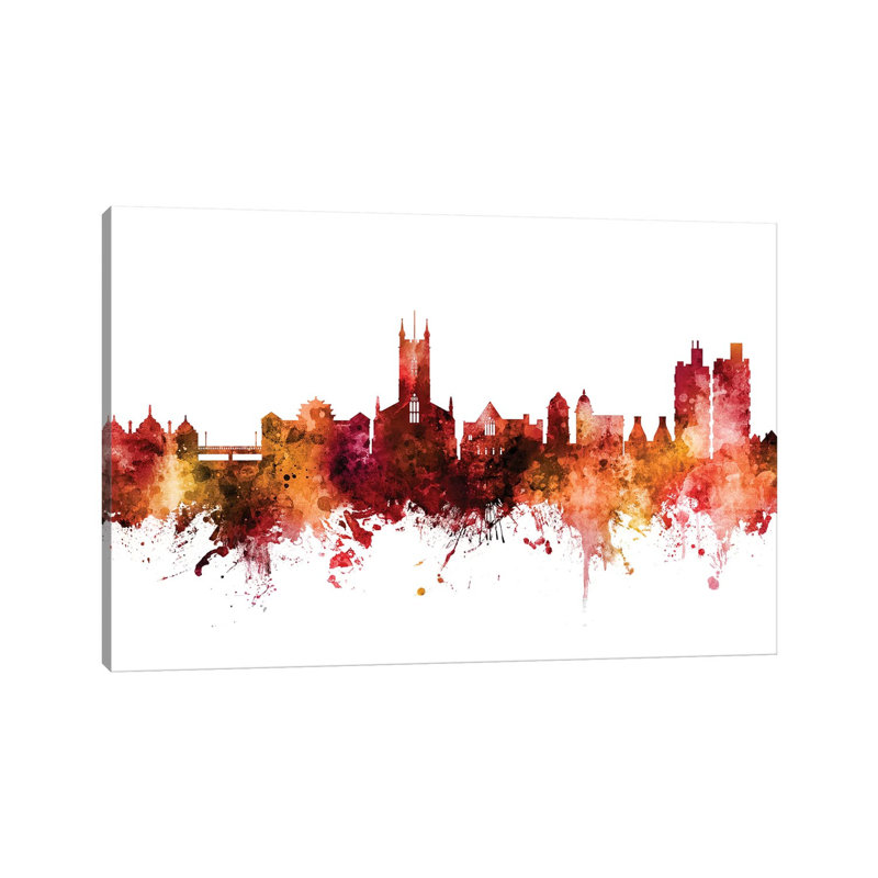 Stoke On Trent, England Skyline by Michael Tompsett - Wrapped Canvas Gallery-Wrapped Canvas Giclée, 152.5 cm H x 101.5 cm W