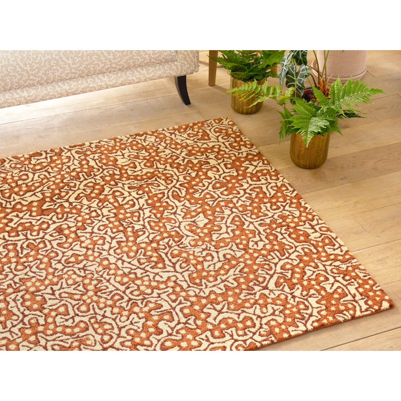 Truffle Hand Tufted Floral Area Rug, Rectangle 5'3" x 7'7"