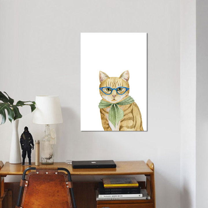 «Cool Cat IV», impression sur toile, H 12 po x l 8 po x P 0,75 po, Pas de tapis, Toile tendue