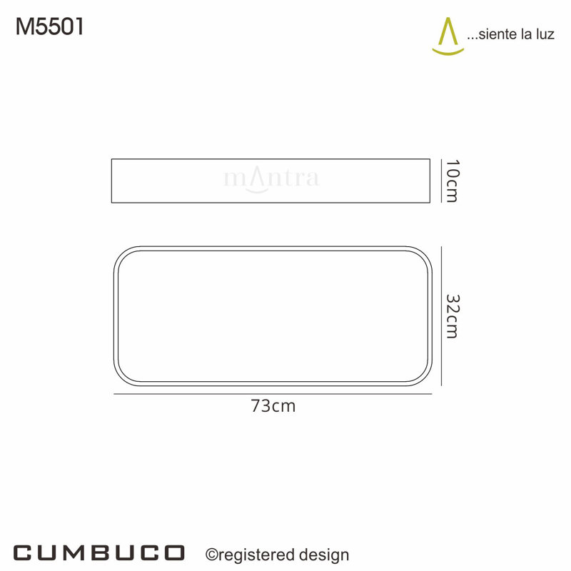 Cumbuco LED Flush Mount, 10cm H x 73cm W x 32cm D