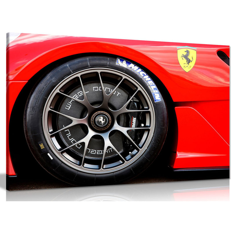 Ferrari 599 Racing Wheels 1 Piece Wrapped Canvas Wall Art, 61cm H x 91cm W