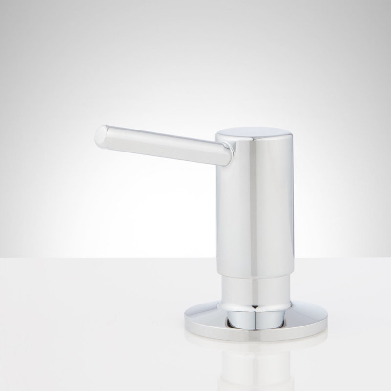 Distributeur de savon ou de lotion pour salle de bain à profil bas, Chrome