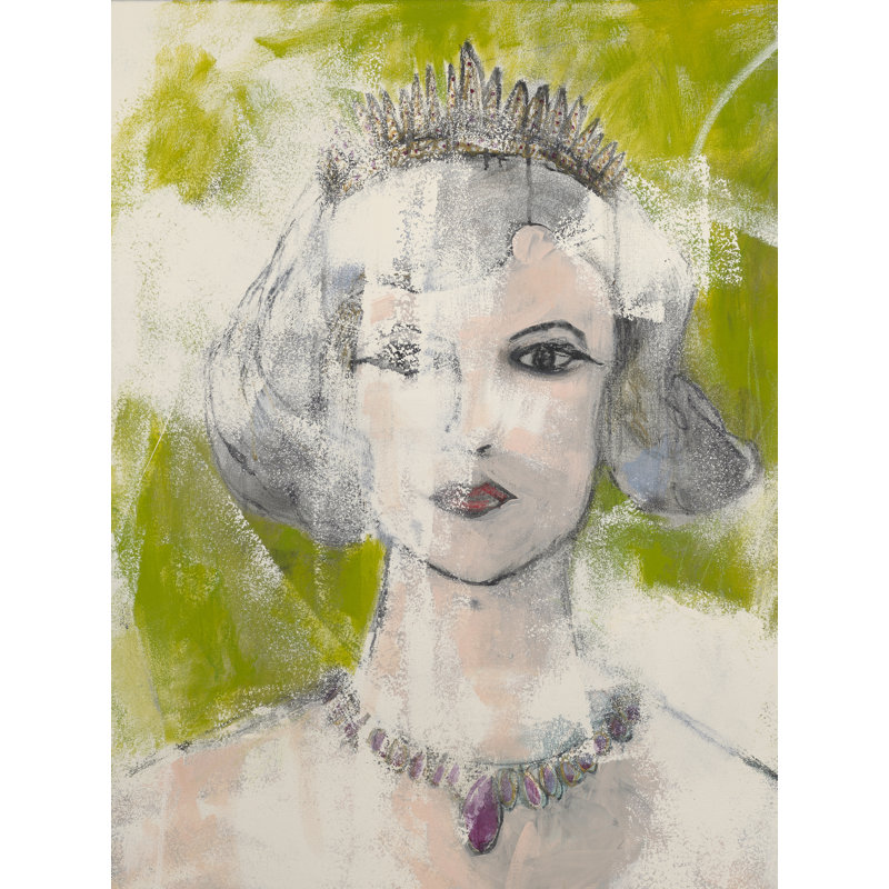 Queen Of Devine Encounters Print, Black Framed Canvas, No Mat, 32" H x 24" W