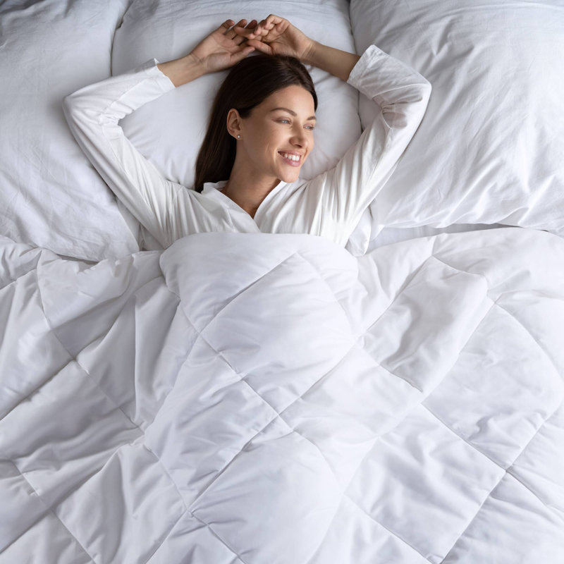 Édredon en duvet synthétique surdimensionné blanc, Très grand lit