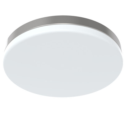 13 Inch Microwave Motion Sensor LED Flush Mount Ceiling Light Fixture with Photocell, Remote, 30W 3000lm CCT, IP4X, 100LM/W, Dimmable, Ceiling Light Fitures for Hallway Stair Closet Basement, Silver