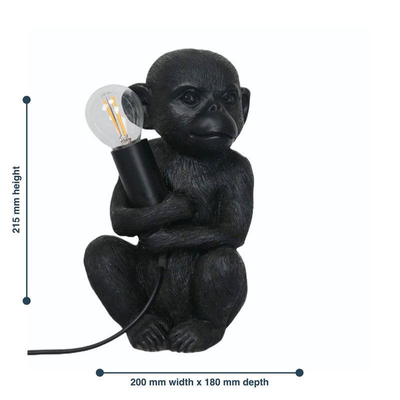 Avelynn Resin Novelty Lamp, Black Resin