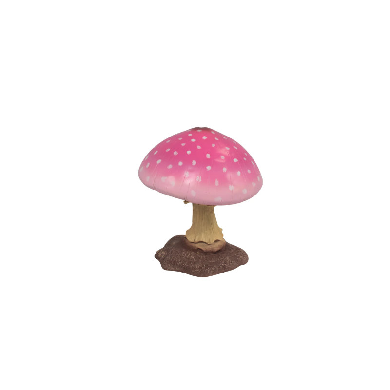 Small Pink Mushroom Over Sized Statue