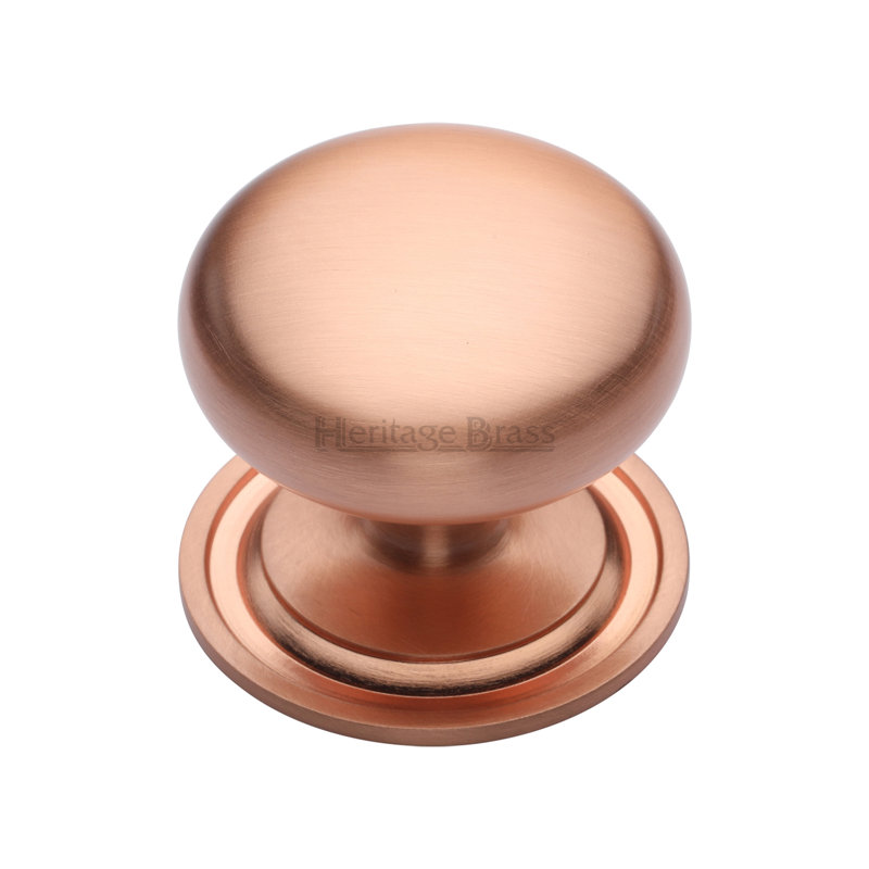 Heritage Brass Heritage Cabinet Knob Round Design, 4.2cm H x 4.8cm W x 4.8cm D, Satin Rose Gold