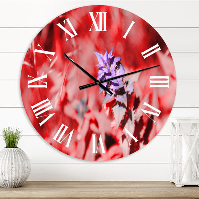 Vintage Autumn Leaf IV - Farmhouse wall clock