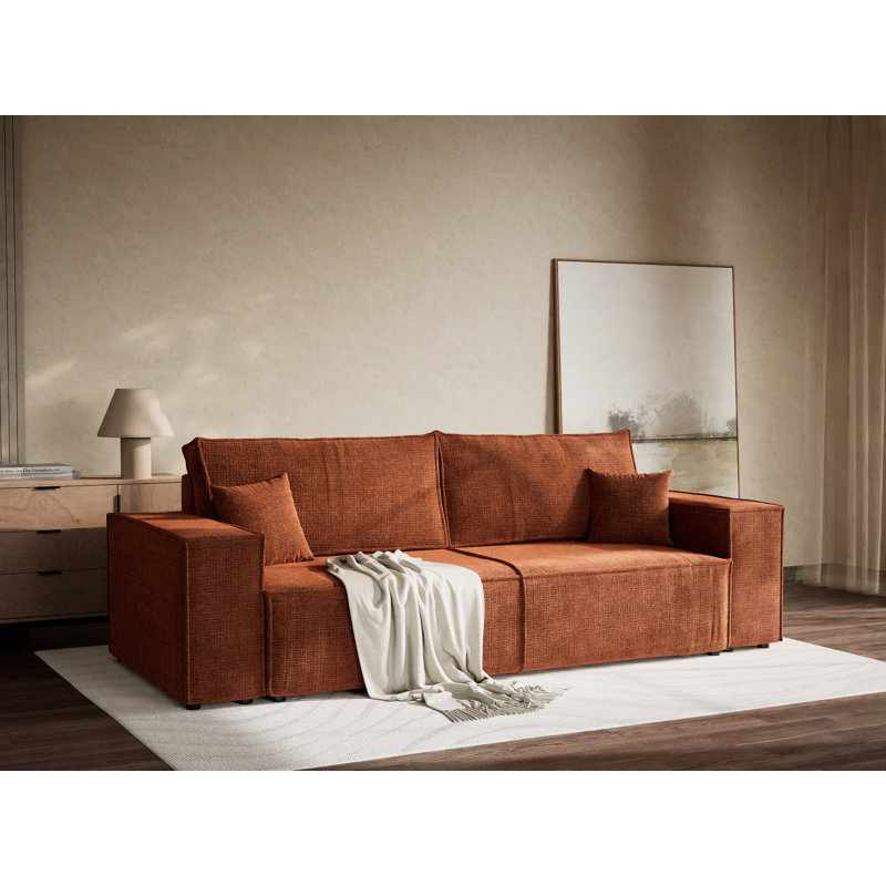 3 Seater Reclining Sofa, Copper Polyester/Chenille