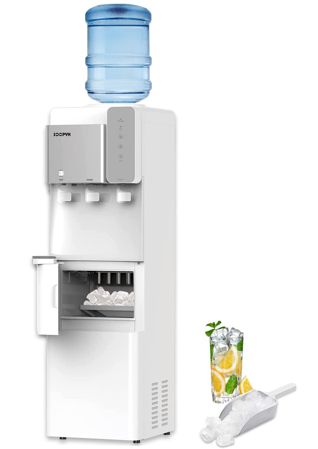 Soopyk Hot And Cold Water Dispenser With Ice Maker For 5 Gallon Bottle