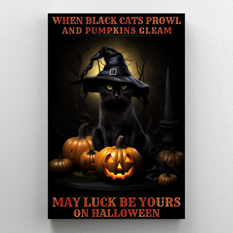 Impression sur toile Kotto Black Cats Prowl And Pumpkins, H 14 po x l 11 po x P 1,25 po
