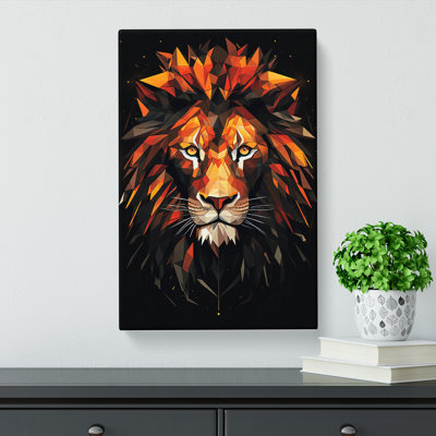 Lion Geometric - Wrapped Canvas