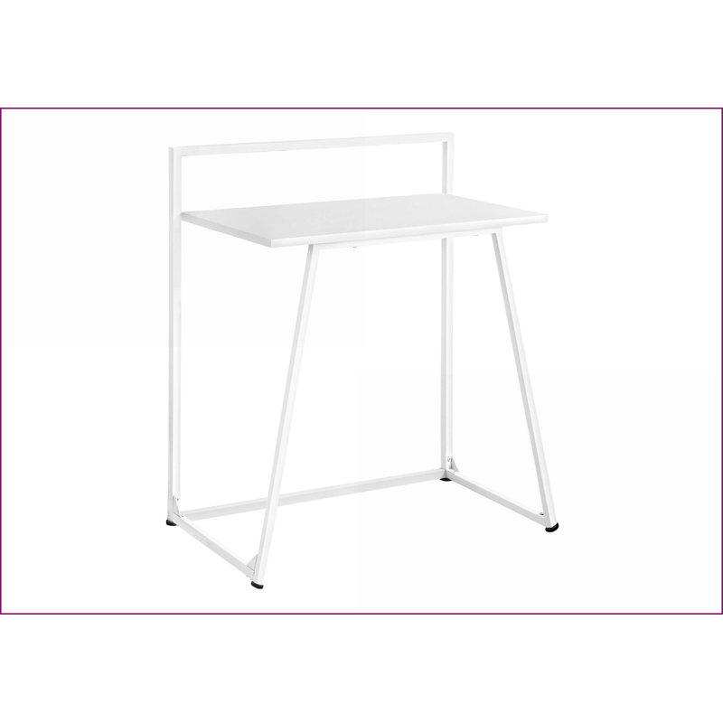Bureaux pour le bureau personnel, bureau d'ordinateur moderne de L 30 po - stratifié blanc Base en métal | Blanc | Panneau de fibres à densité moyenne