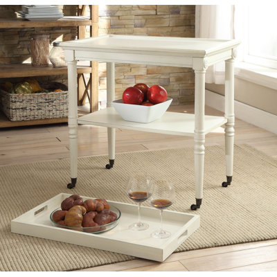 Frisco Rectangular Bar Cart with Caster Wheels by Dovecove