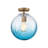 1 - Light Ribbed Sphere Single Glass Semi Flush Mount-1059536820